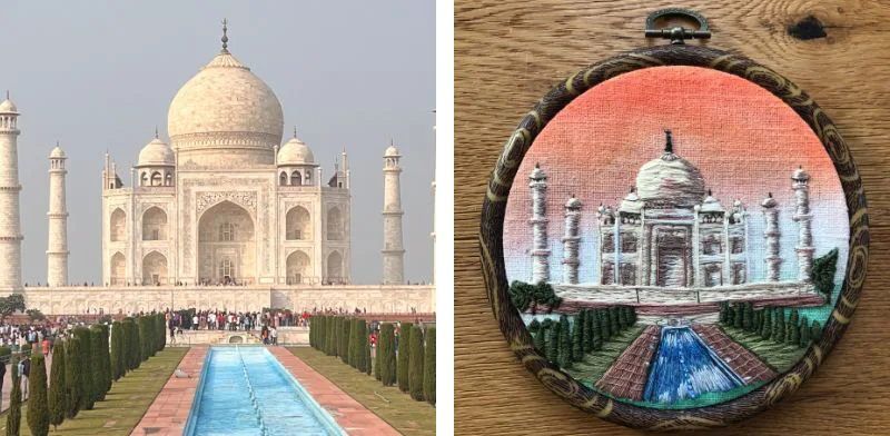 Taj Mahal Stickerei